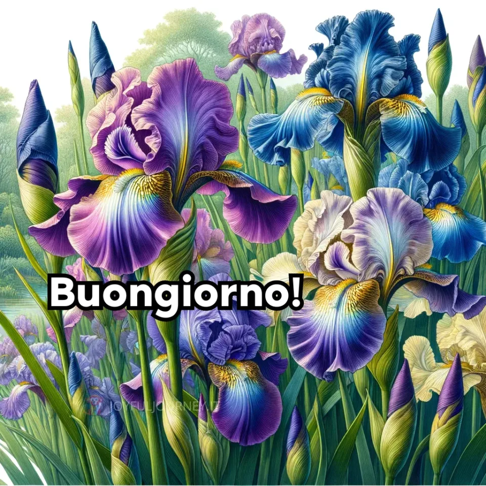 Immagini Buongiorno Fiori: Foto di fiori con la scritta "Buongiorno!", per augurare buona giornata con un fiore.