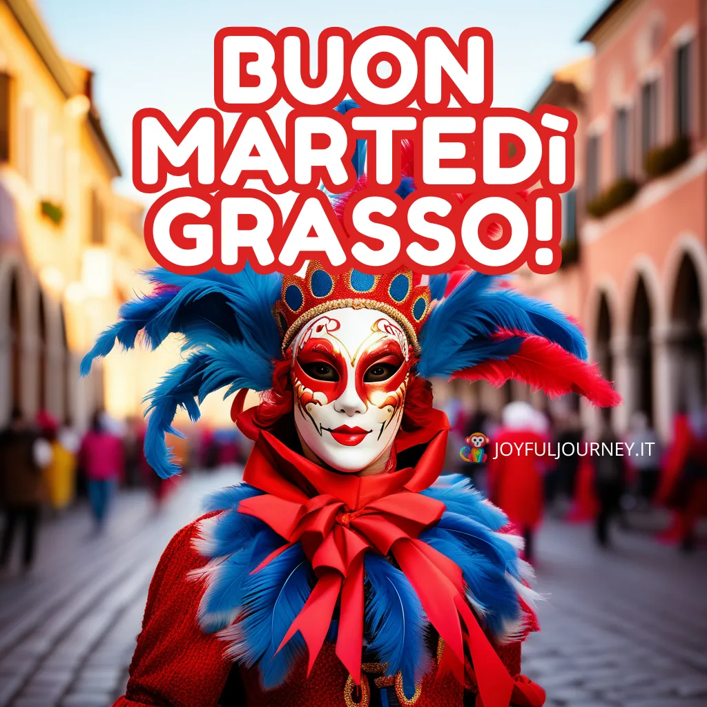 Buon martedì grasso frasi, immagine di copertina con una maschera veneziana