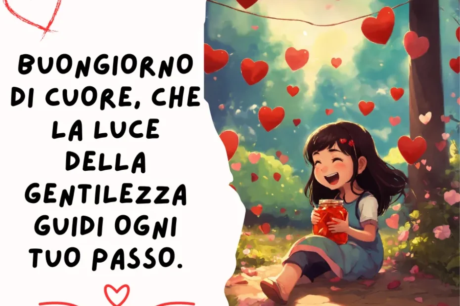 buongiorno con il cuore immagini gratis whatsapp nuovissime bellissime BUONGIORNO DI CUORE, CHE LA LUCE DELLA GENTILEZZA GUIDI OGNI TUO PASSO.